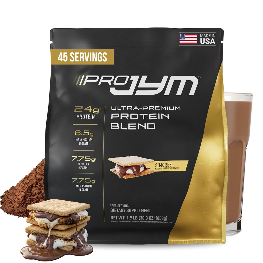 Pro JYM S'Mores Protein Powder - Whey Protein Isolates, Caseína, & Proteína do Leite, Lean Muscle Building for Men & Women, JYM Supplement Science, 45 Servings