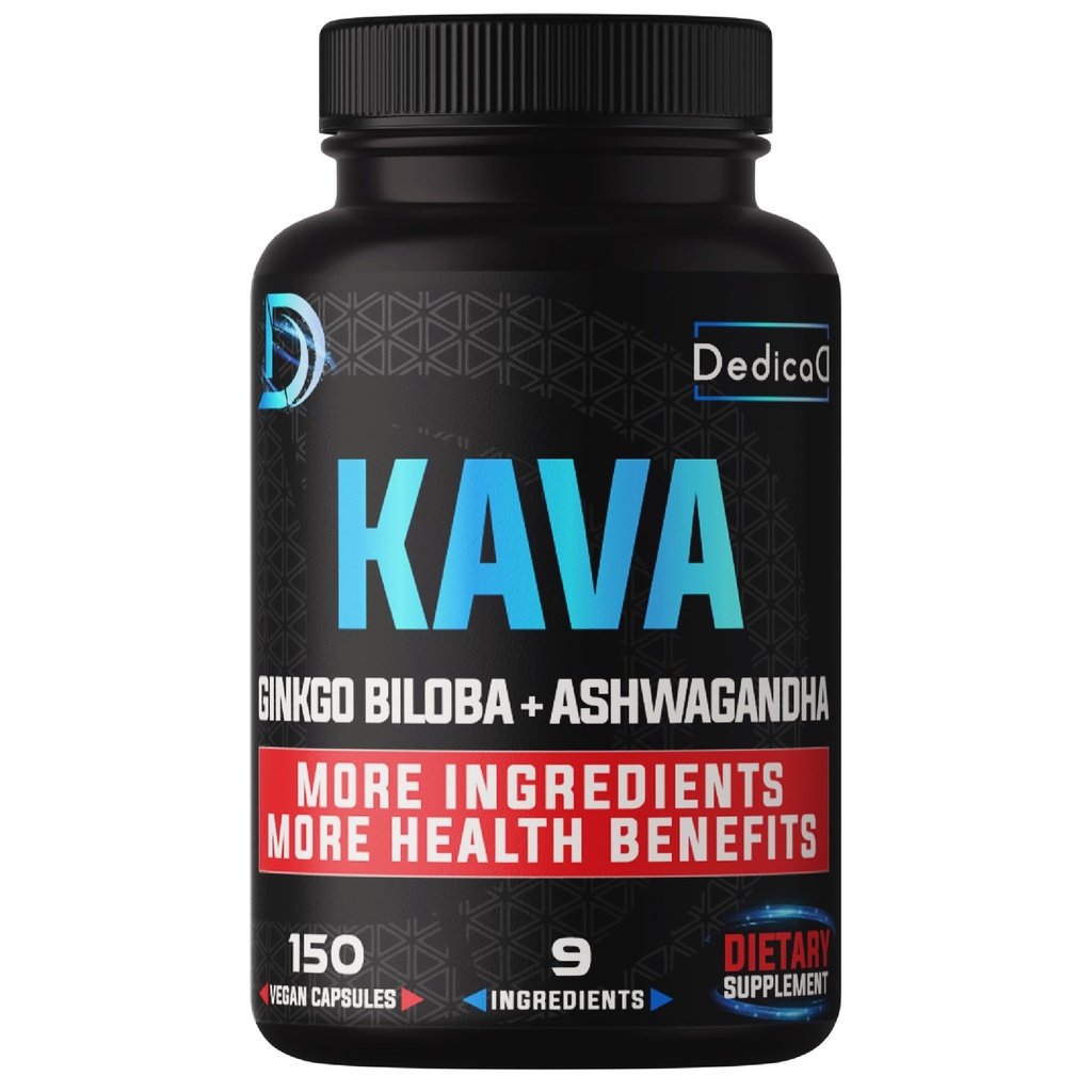 9in1 Kava Kava Cápsulas Fonte de 5 meses 15:1 Extrato para Sono, Mente e Imune Suporte - 9 Ervas Naturais Inclui Ginkgo, Ashwagandha, Graviola, Valerian & More - 150 Cápsulas Vegan