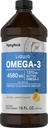 Piping Rock Omega 3 Fish Oil Liquid Supplement (Suplemento Líquido) 16 Fl Oz (Mercúrio) Free (Flavor de Limão) 1370 mg Active Omega-3 (Gluten Free) para Homens e Mulheres