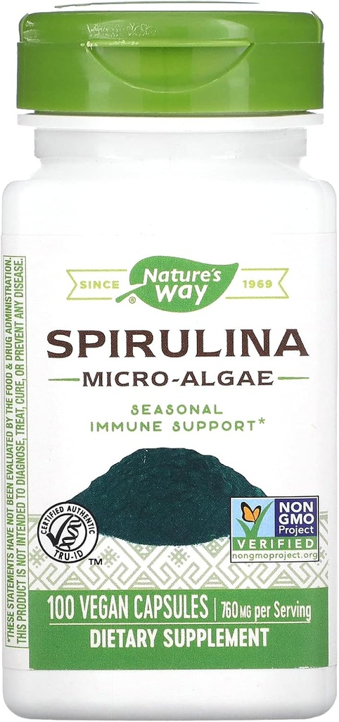 Via da Natureza Espirulina Micro- Algas 380 mg 100 Veg Caps
