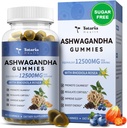 Totaria Sugar Free Ashwagandha chicletes preenchidos 2500mg w/Vitamin D3, Glicecinato de magnésio, Rhodiola, Ultra força Ashwa Root Suplementos para Mulheres & Wen, para Relaxamento, Energia, Flavor de mirtilo