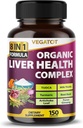 Fórmula Complexo de Saúde do Fígado VEGATOT ** EUA Made and Tested** Alta potência com TUDCA, Cardo de Leite, Raiz de Beterraba, Folha de Alcachofra, Panax Ginseng, Astragalus, Tumeric - Clean & Detox Formula