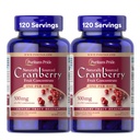 Orgulho Puritano Naturalmente Fonte Cranberry Um por dia Concentrado de frutas 500mg, 50:1 Suplemento dietético para suporte de trato urinário, Fornecimento de 4 meses, 120 cápsulas de liberação rápida, 2 embalagens