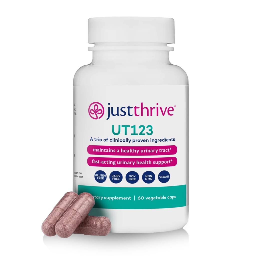 Just Thrive UT123 - Suporta Trato Urinário de Saúde para Mulheres - Feito com Cranberry, 60 Cápsulas