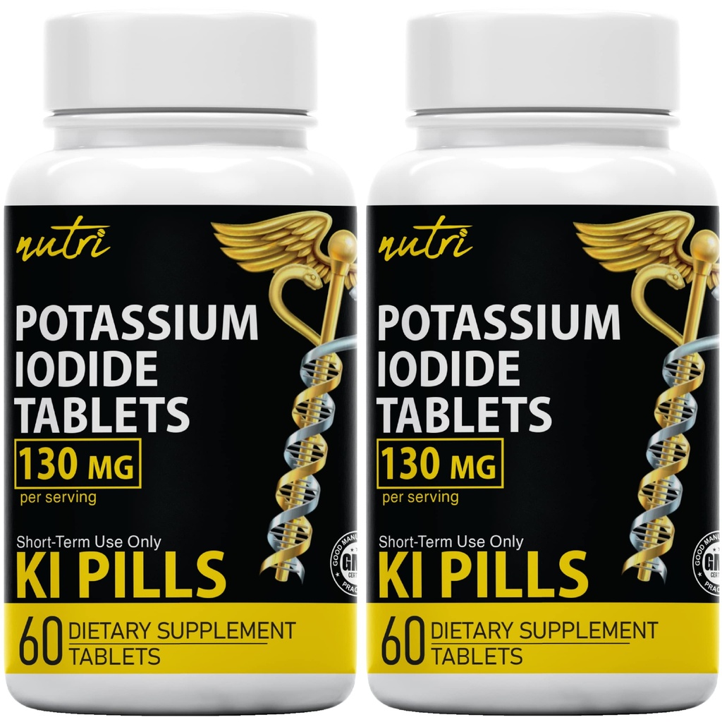 Comprimidos de Iodeto de Potássio de Fusões da Natureza 130 mg (embalagem de 2) - (120 comprimidos) EXP 10/2032 - Ki Pills - Yoduro de potasio