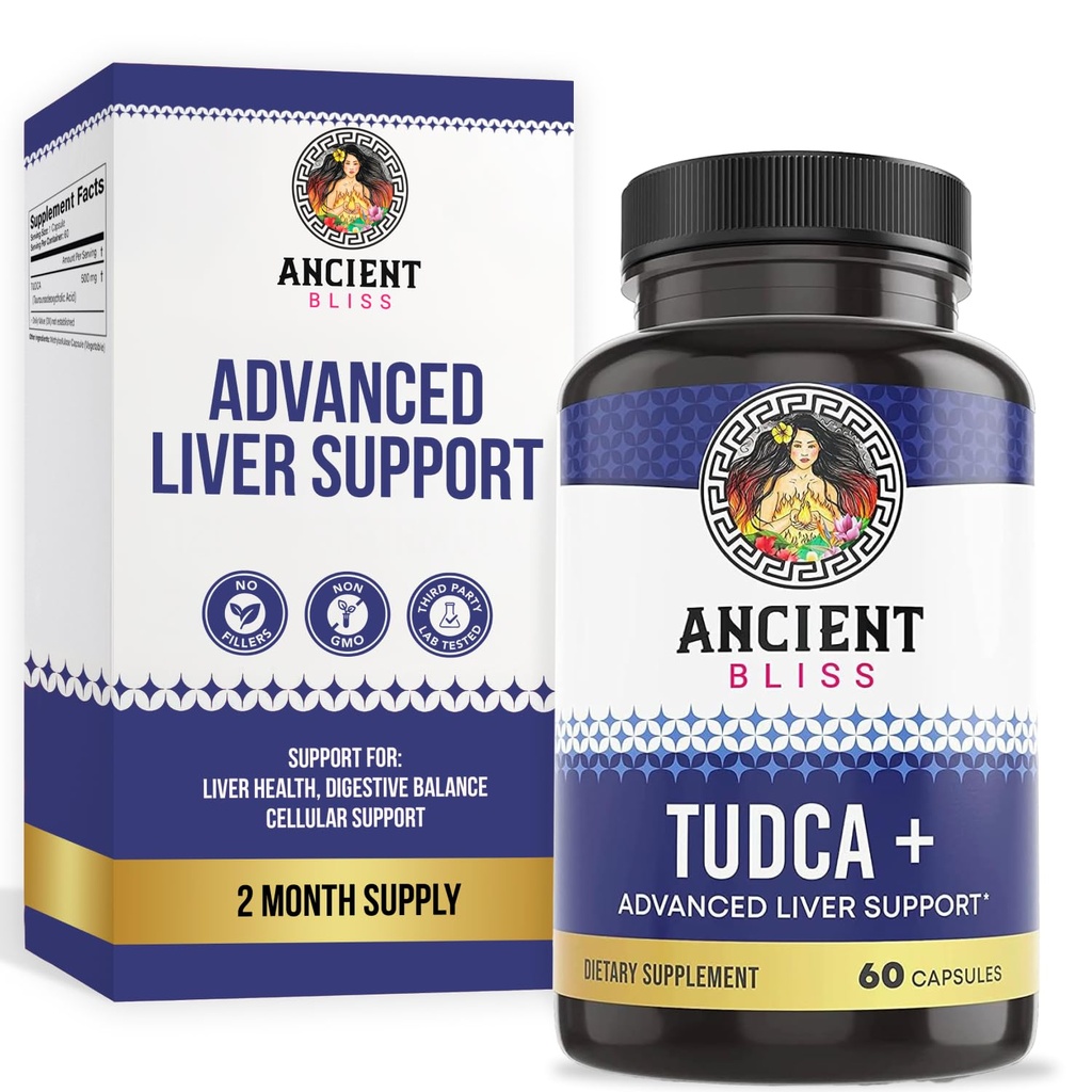 Tudca 500mg, 60 Cápsulas (Ácido Tauroursodeoxicólico)- Sales Bile Suplemento de Suporte Fígado, Natural amargo sabor- Vegan Friendly, Não OGM, Glúten Cápsulas grátis por Bliss antigo