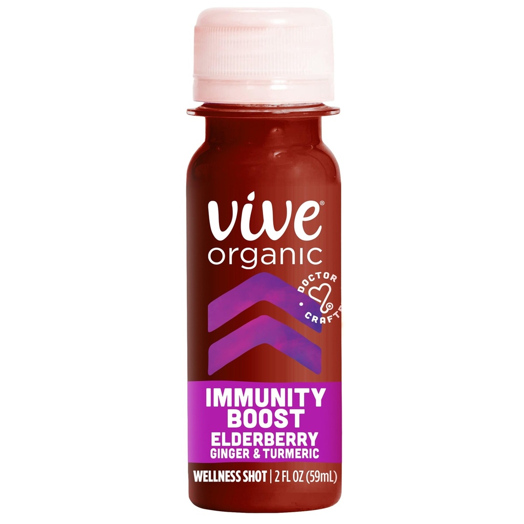 Viva orgânico Elderberry Imunidade Boost Wellness Shot, 2 fz