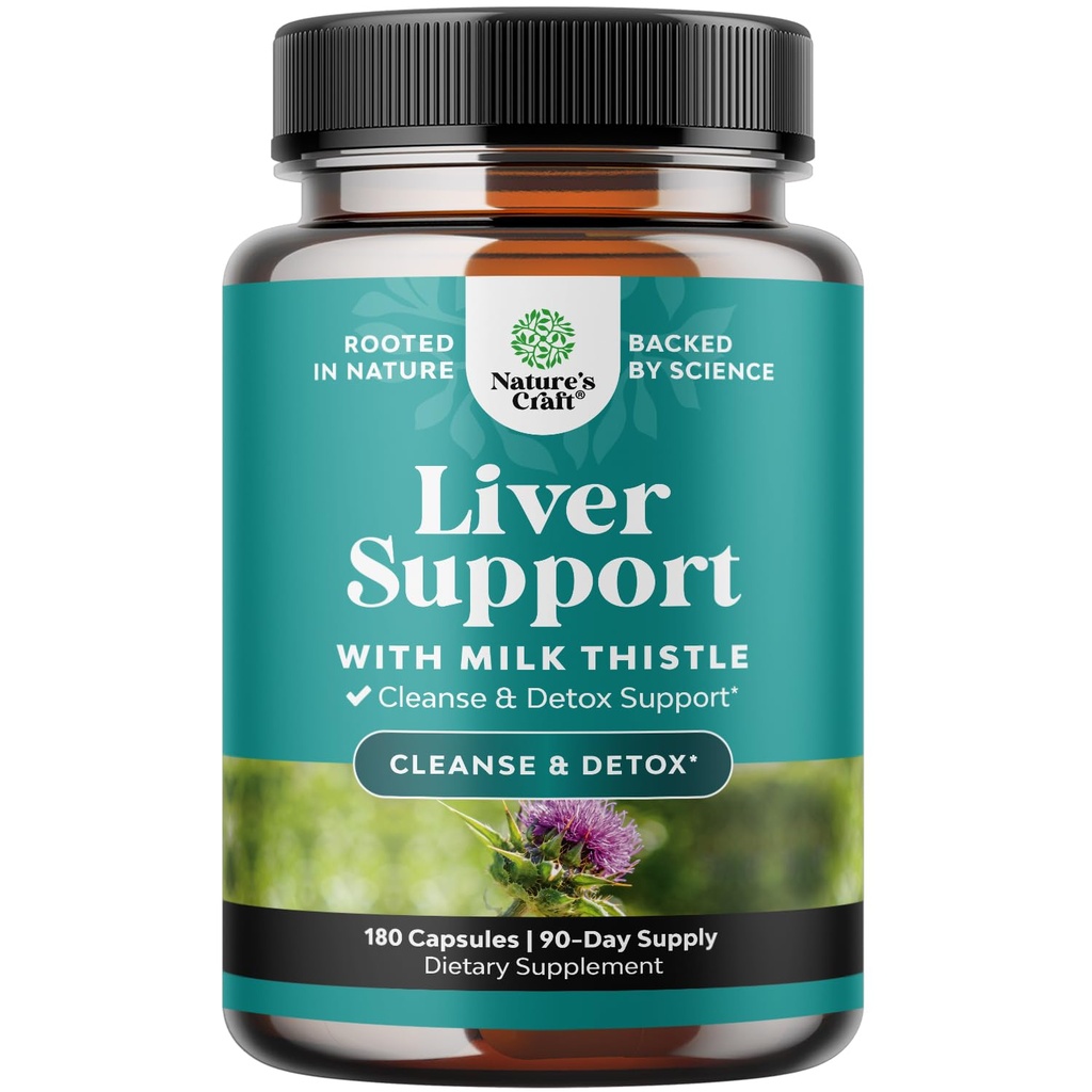 Fígado Cleanse Detox & Repair 180 Cápsulas - Herbal Fígado Suporte Leite Thistle Supplement - Silymarin Milk Thistle Supplements with Dandelion Root, Choline, Beetroot & Extract