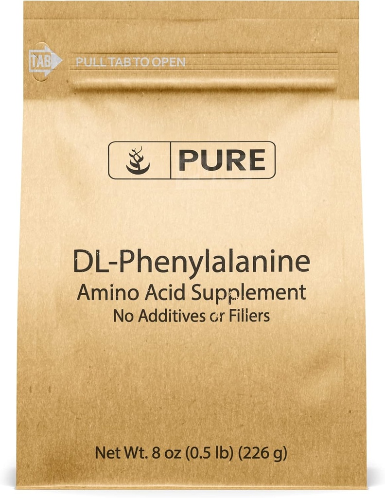 Puro Ingredientes Originais Pó de DL-Fenilalanina (8 onças) Sempre Puro, Sem Aditivos
