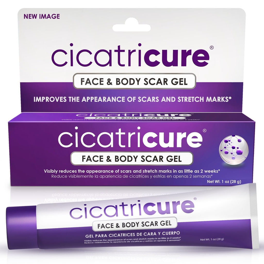 Cicatrização Gel de cicatriz avançado para rosto e corpo - Resultados comprovados em 2 semanas, Tratamento de cicatrizes para cicatrizes cirúrgicas, Marcas de alongamento, cicatrizes de queimaduras e lesões, Acne Scar Tratamento, 1 oz (28 g)