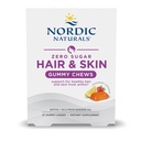 Naturals nórdicos Zero Sugar Cabelo & Pele Gummy Chews, Morango Limonada - 27 Gummy Chews - Biotina + GLA de Borage Oil - Promove o equilíbrio saudável de gorduras na pele - Não-GMO - 27 Servings