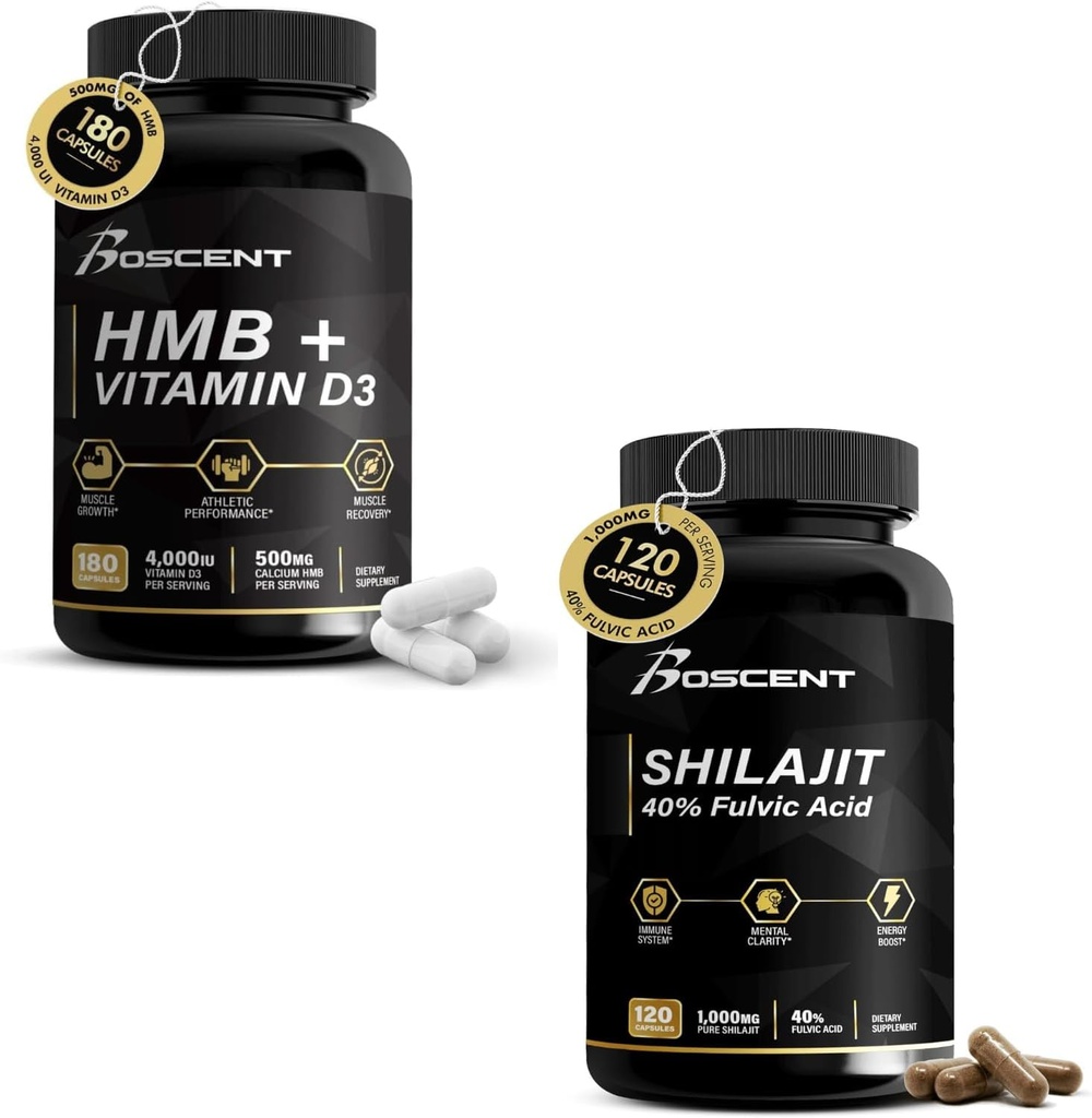Pacote de força e energia HMB & Shilajit