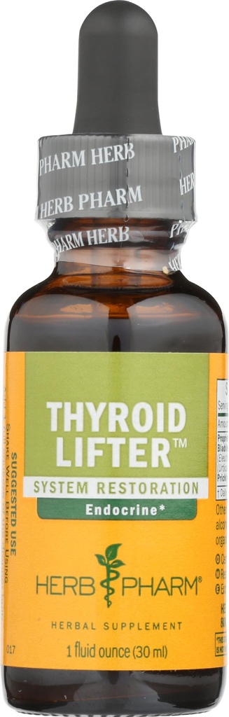 Herb Pharm Tiróide Lifter Fórmula de ervas líquida para suporte do sistema endócrino - 1 onça