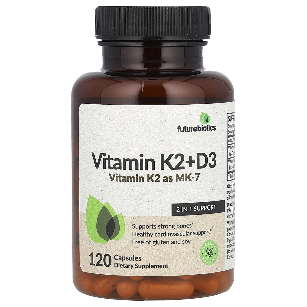 Futurebióticos Vitamina K2 + D3, 120 Cápsulas