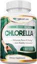 Cápsulas VibraxLabs chlorela – Parede celular quebrada 600 mg comprimidos vegetarianos (1200 mg Serving) - Suplemento de pó de proteína para desintoxicação natural, Melhor com espirulina, Sem sabor, Made in USA