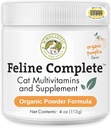 Wholistic Pet Orgânicos Felino Abóbora Orgânica Completa - 4 Oz - Multivitamin & Probiótico Pó para Gatos - Natural Cat Food & Suporte Digestivo