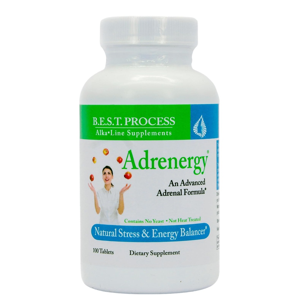 Adrergy Melhor Processo Alcalina — Suporte adrenal natural com extrato de glândula adrenal, adaptogênios, vitaminas e minerais