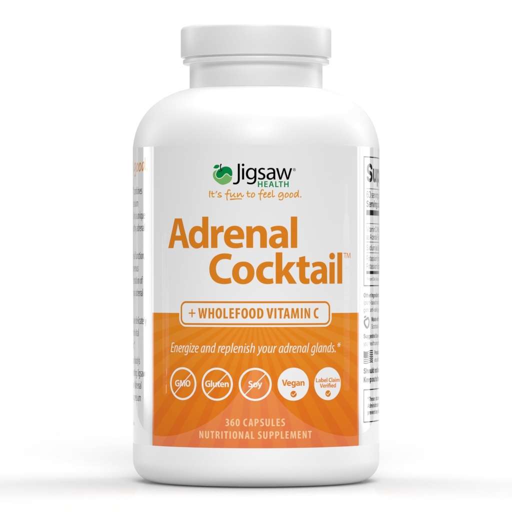 Jigsaw Saúde Cocktail Adrenal + Vitamina C integral com Bicarbonato de Potássio, Sal do Mar e Extrato de Cereja de Acerola
