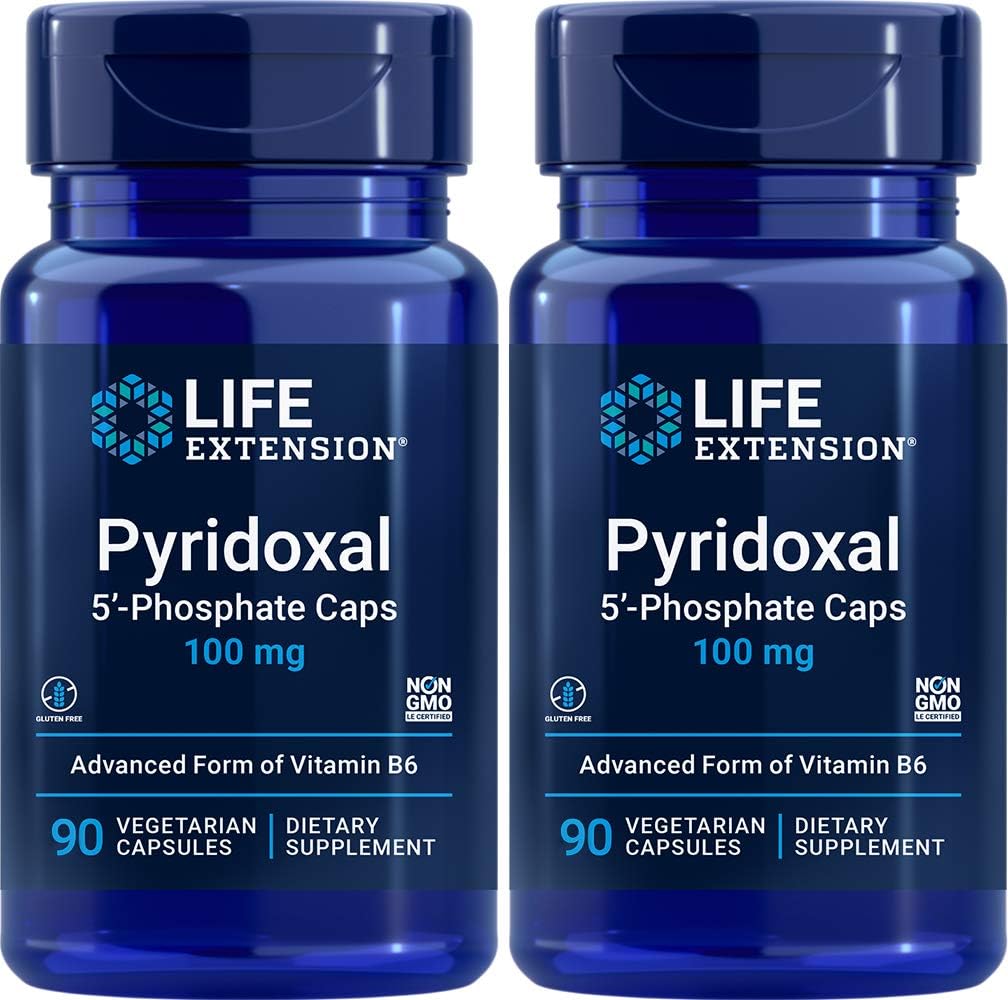Cápsulas de P5P 100 mg, 90 Veg (embalagem de 2) - Suplemento avançado de vitamina B6