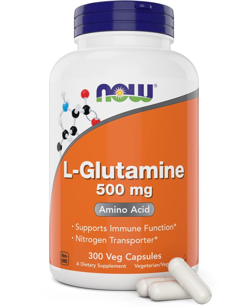 Agora L-Glutamina 500mg 300 Veg Cápsulas - Suplemento Não-GMO - Vegan Lglutamina Caps