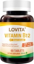 Lovita Vitamina B12 1000 mcg (B12 Vitaminas como Cyanocobalamina), Timed Release B12, Vegan-Friendly, Suporta Sistema Nervoso, 60 Comprimidos Vegetarianos (2 Mês de Fornecimento)