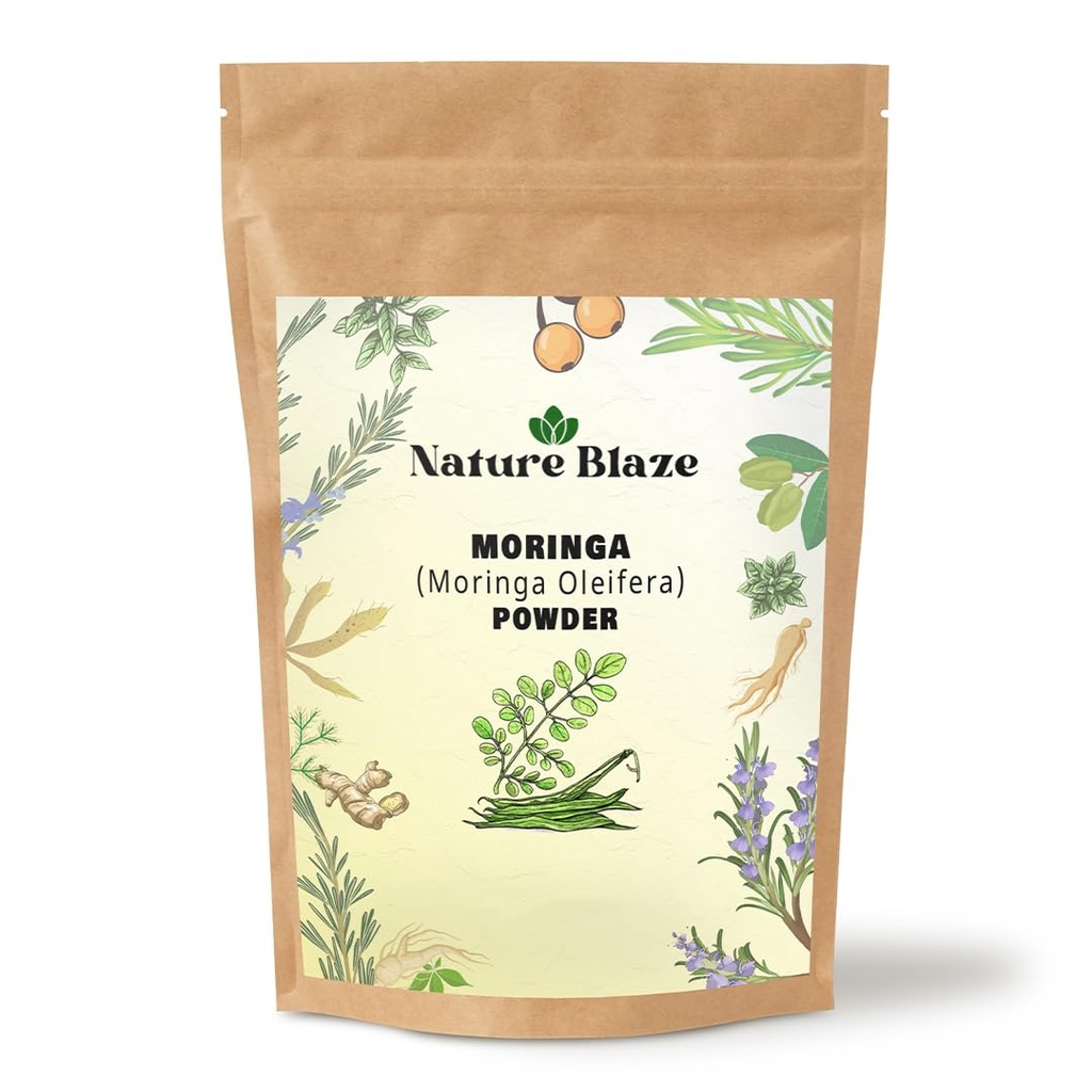 Moringa pó Moringa folha em pó, sem glúten, sem aditivos (Moringa 100gm (3,5 Oz)