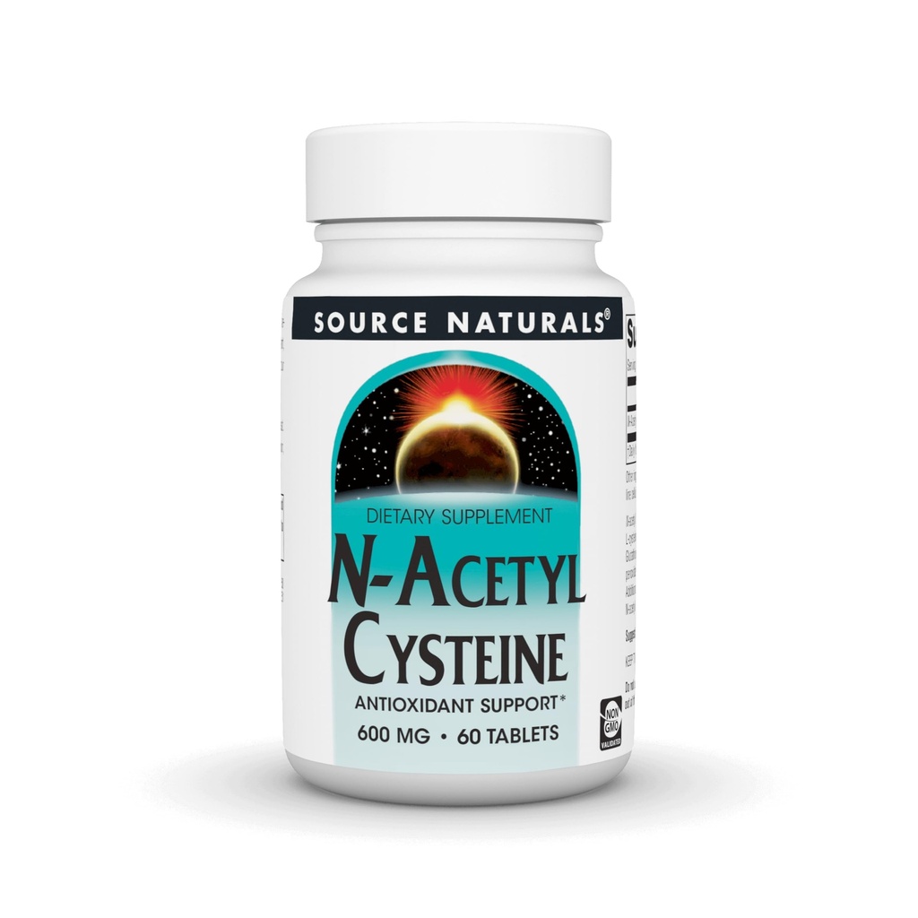 Fonte Naturals N-Acetil Cysteine Antioxidante Suporte 600 mg Suplemento Alimentar que Suporta Saúde Respiratória* - 60 Comprimidos