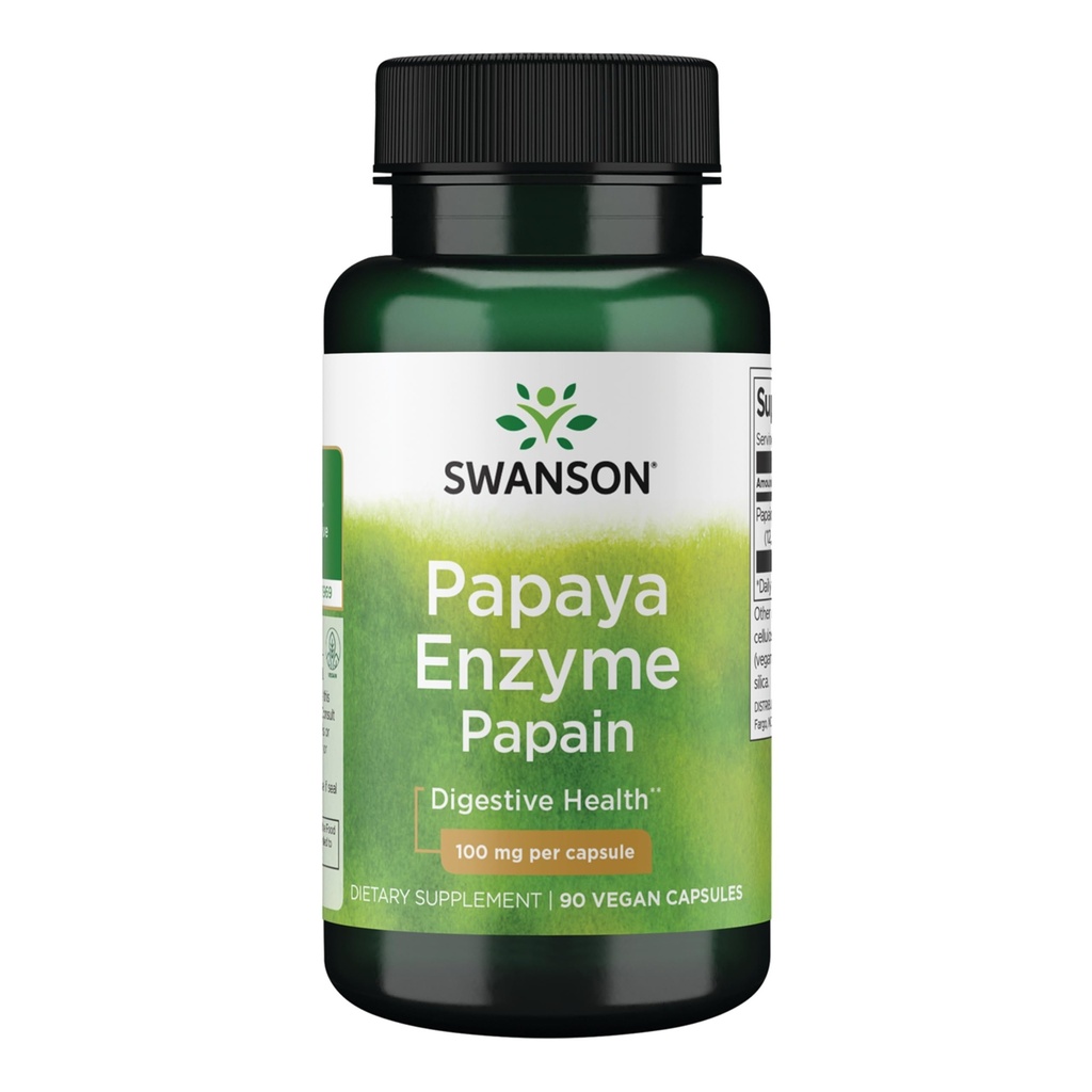 Swanson Papain Papaya Enzime 100 Milligrams 90 Veg Cápsulas