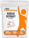 BulkSuplementos.com Extrato de alho em pó - Suplemento de alho, Suplemento de ervas, Allium Sativum - Herbal & Gluten Free, 800mg por serviço, 250g (8,8 onças) (Pacote de 1)