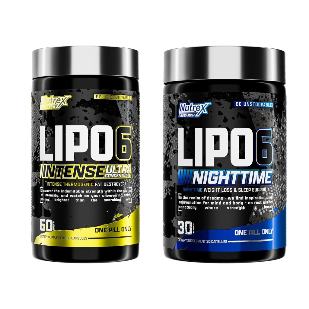 Nutrex Research Lipo 6 Pacote intenso e noturno AM/PM