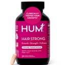 HUM cabelo forte suplemento de crescimento diário do cabelo com biotina, zinco, vitamina B12 para apoiar o crescimento, ácido fólico e vitamina B12 Vitaminas para saudável suporte do cabelo para mulheres e homens, 30 cápsulas Vegan