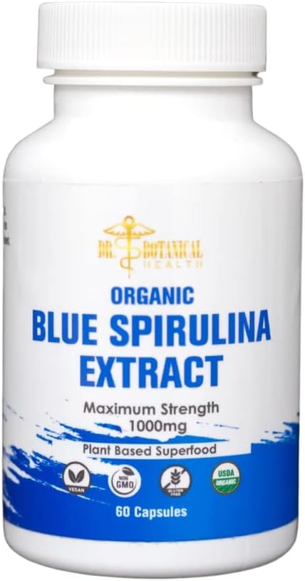 Cápsulas de espirulina azul - Orgânico - 1000 mg - 60 Cápsulas