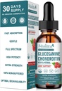 Glucosamina Chondroitin MSM Liquid Drops-w/Elderberry, Boswelia & Hialurônico Ácido-Extra suplemento de suporte conjunto de força para mobilidade, flexibilidade e ossos, alta absorção, 60ml (2 fl oz)