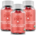 WellPath Puro orgânico maçã Cider Vinagre Gummies da mãe (3 Pack) - Feito com Ginger para Gut Saúde Vegan, Não-GMO, 180 Ct