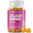 Gomas de colágeno para mulheres e homens com 2500mcg de biotina, zinco, vitamina C & E - gomas de colágeno hidrolisadas para cabelo, pele e suporte de unhas - gomas de biotina e colágeno - sabor de limão - 30 Serve
