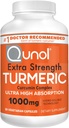Qunol Turmeric Curcumin Cápsulas, 1000mg Suplemento de força extra, Tecnologia Hidro-Soluble patenteada, Alternativa à Curcumin Turmeric com pimenta preta, 30 Cápsulas Veggie