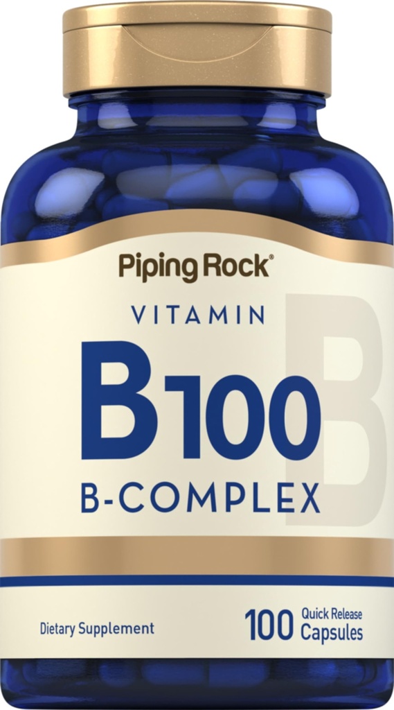 Piping Rock Vitamina B-100 Complex ou 100 Cápsulas