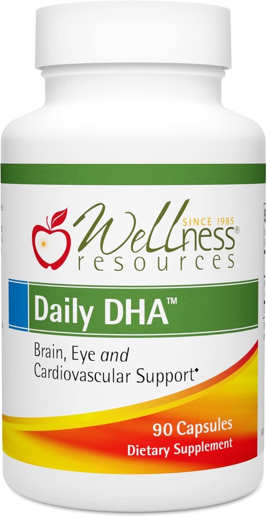 Wellness Resources Daily DHA - Óleo de peixe DHA de maior potência e pureza em TG Form (90 Cápsulas)