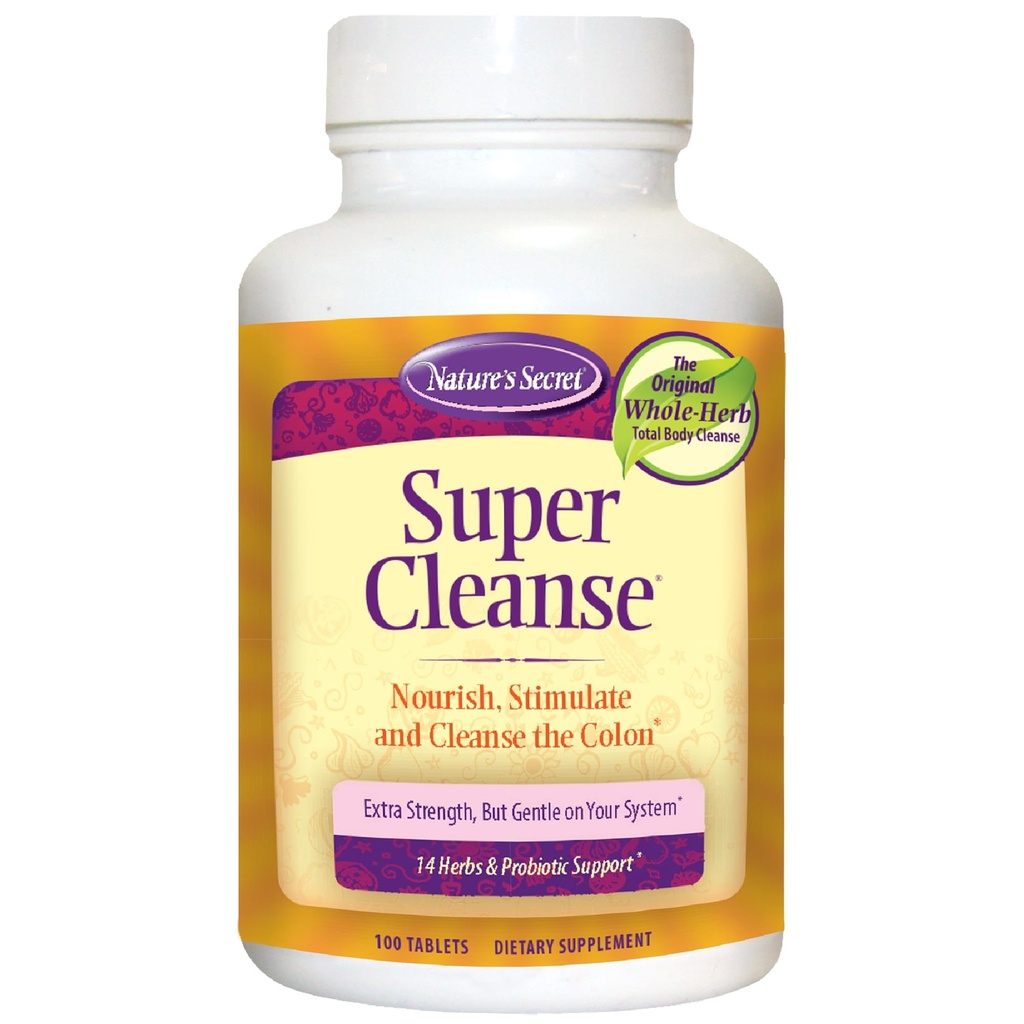 Super Cleanse secreto da natureza - extra força Colon Cleanse com 14 ervas e suporte probiótico - Promove desintoxicação da saúde da gut Cleanse & suporte digestivo gentil fórmula de eliminação - 100 comprimidos (1 pacote)