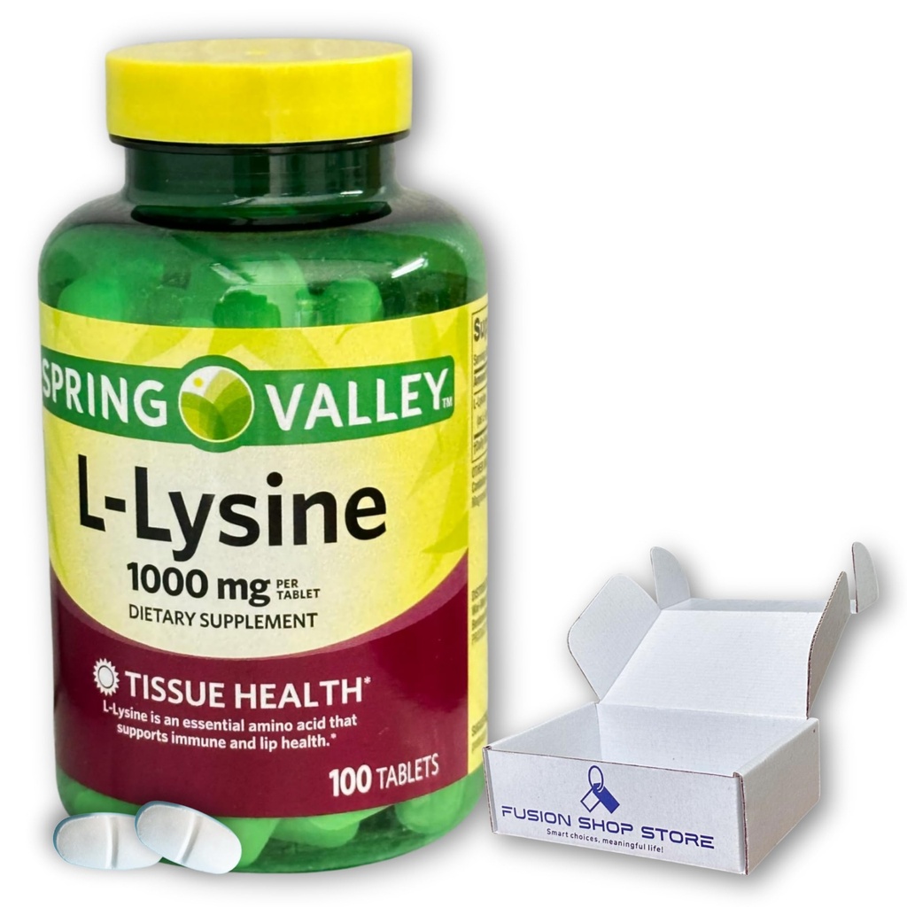 L lisina 1000mg- Comprimidos Aminoácido Essenciais, 100ct (Pacote de 1)