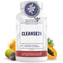 Cleanse24 - Limpeza intestinal para humanos com Wormwood, Papaya, Black Walnut - Limpeza intestinal de ervas, Gut Cleanse para homens e mulheres, 60 Cápsulas