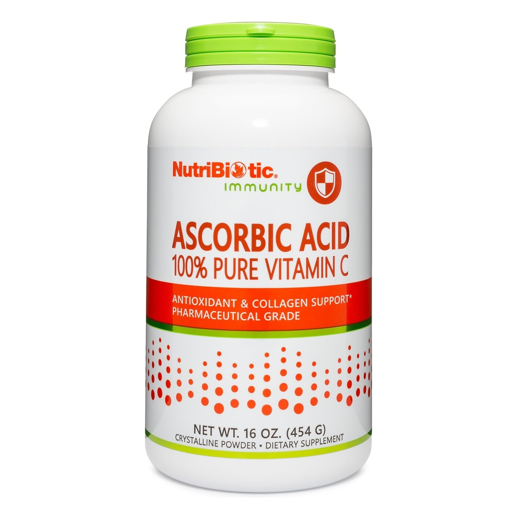 NutriBiotic ácido ascórbico vitamina C pó, 16 Oz □ Farmacêutico grau L-ácido ascórbico, 2000 Mg por serviço □ Imune essencial & Antioxidante Colágeno Suplemento de suporte □ Vegan, Gluten & OGM Grátis
