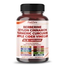 Berberine Cinnamon Apple Cider Vinagre Açafrão - Suporte Geral de Bem-Estar- Made in USA