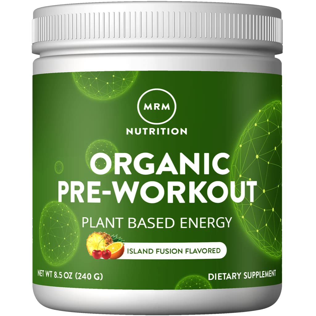 MRM Nutrition Organic Pré-Trabalho Powder Ilha Fusão Flavored Superfoods + 150mg Cafeína natural + adaptogens