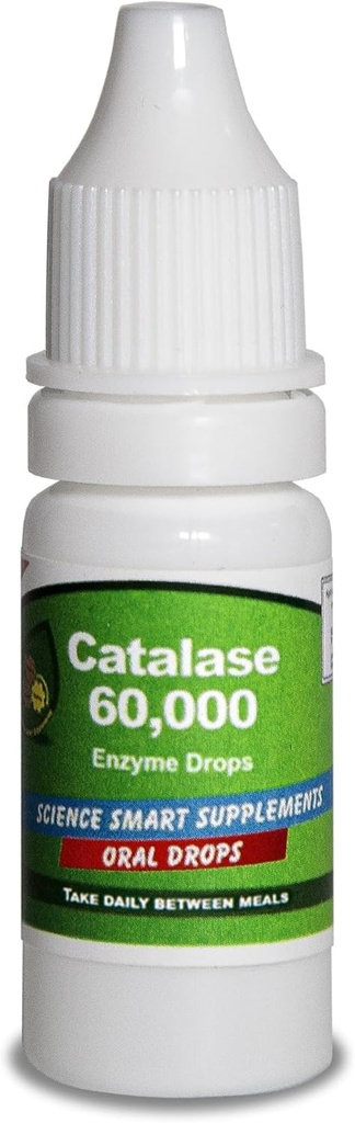 Catalase 60,000 - Ciência Inteligente - Único - Suplemento de Enzima de Absorção Completa de Alta Potência. 31 doses para 1 Mês de uso. (10ml).
