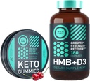 WILD FUEL HMB com vitamina D3 e Keto MCT Oil Gummies energia mastiga energia e pacote de recuperação