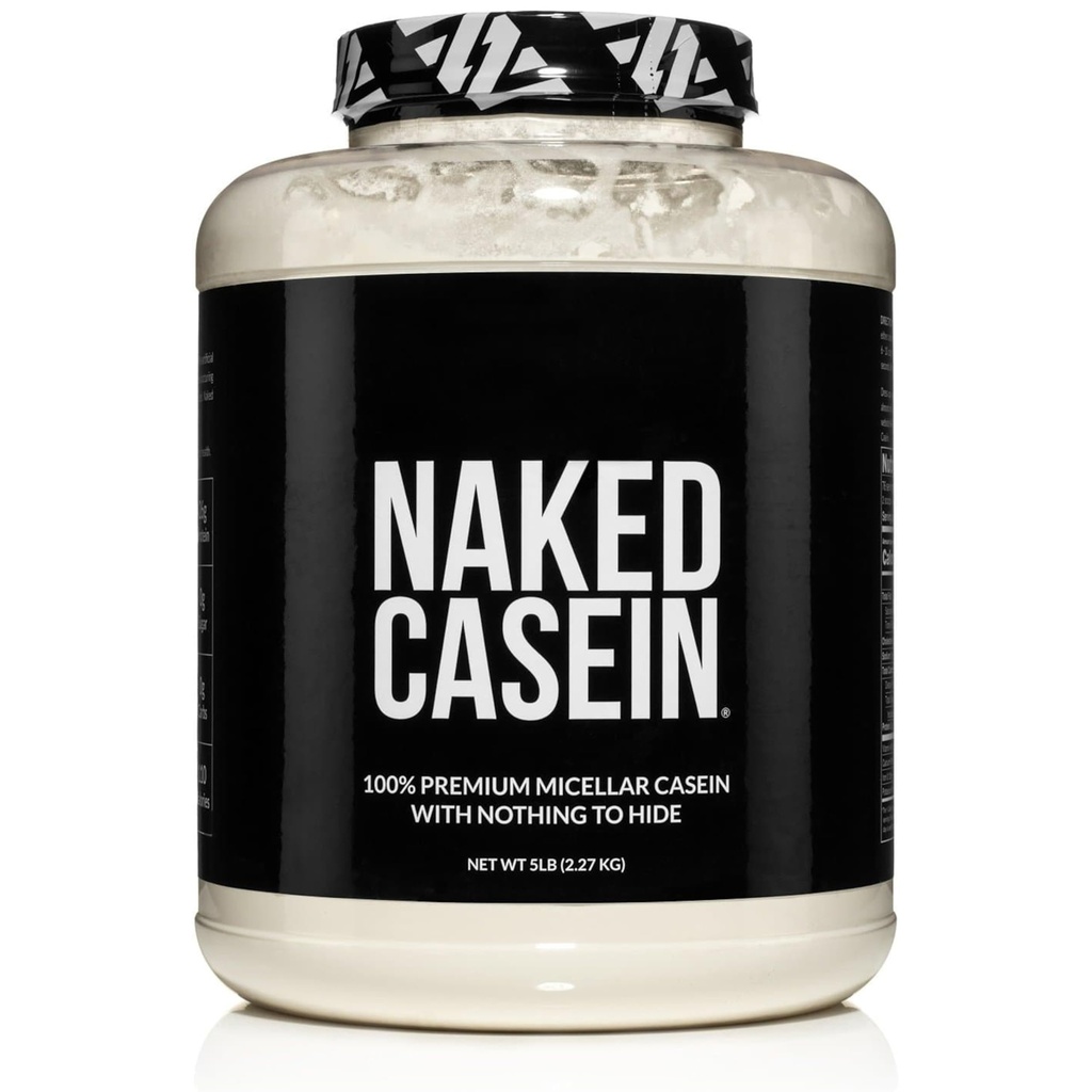CASEINA NAKED - 5Lb Micellar Casein Protein Powder - Bulk, Zero Carb, GMO-Free, Gluten Free, Soy Free, Preservative Free - Estimulate Muscle Growth - Melhorar a recuperação - 76 Servings