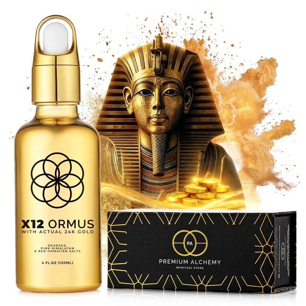 Ormus Monoatômico Ouro Concentrado X12 – Ouro Líquido Feita por Alquimistas reais - 24k Food-Grade, Mar Morto & Sal Himalaia – Suporta Gland Pinhal, Lucid Dreaming, Meditação