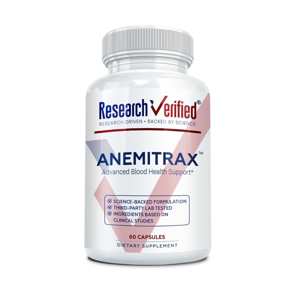 Pesquisa Apoio à Anemia Verificada - Replenish Ferro, Regular Hemoglobina, Melhorar a Energia - Ferro, Vitamina C, Vitamina A, B12, Folato, BioPerine - 60 Cápsulas - Vegan