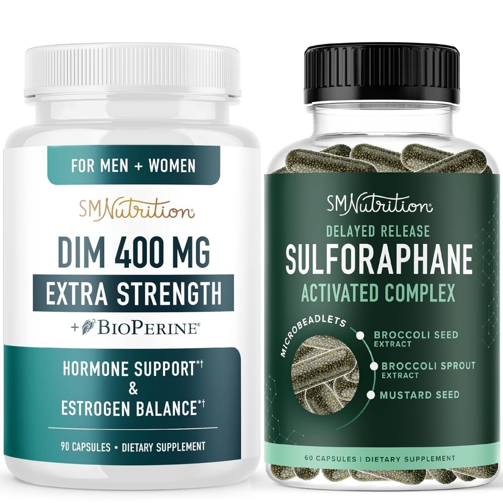 Sulforaphane Complex & 400mg DIM Suplemento para Estrogênio Enhanced Balance for Women □ Advanced Microbeadlet Hormone Balance Supplement (60 Servings) with Extra Strength DIM (90 Servings)